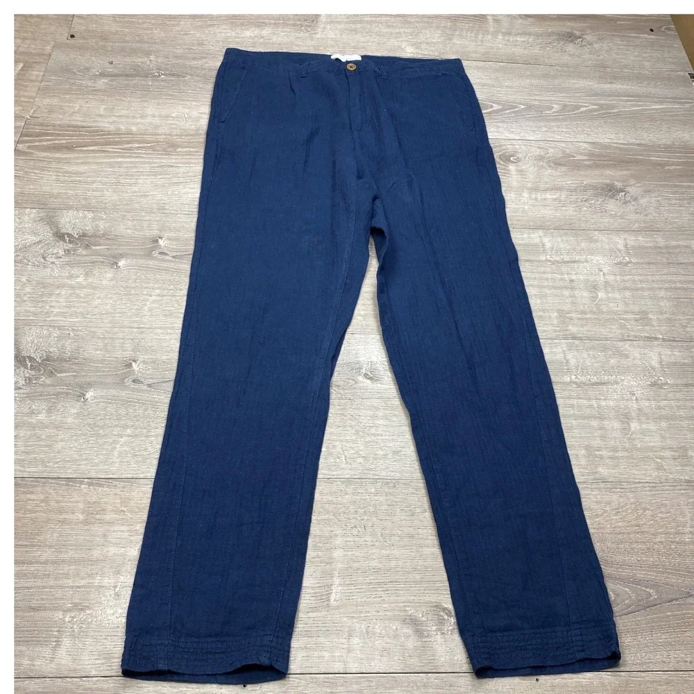 Five Four Chinos Mens 34 Blue Herringbone Camo Lined Casual Trousers